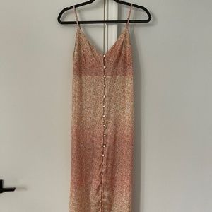 Zara Floral Pink and Orange Midi Dress